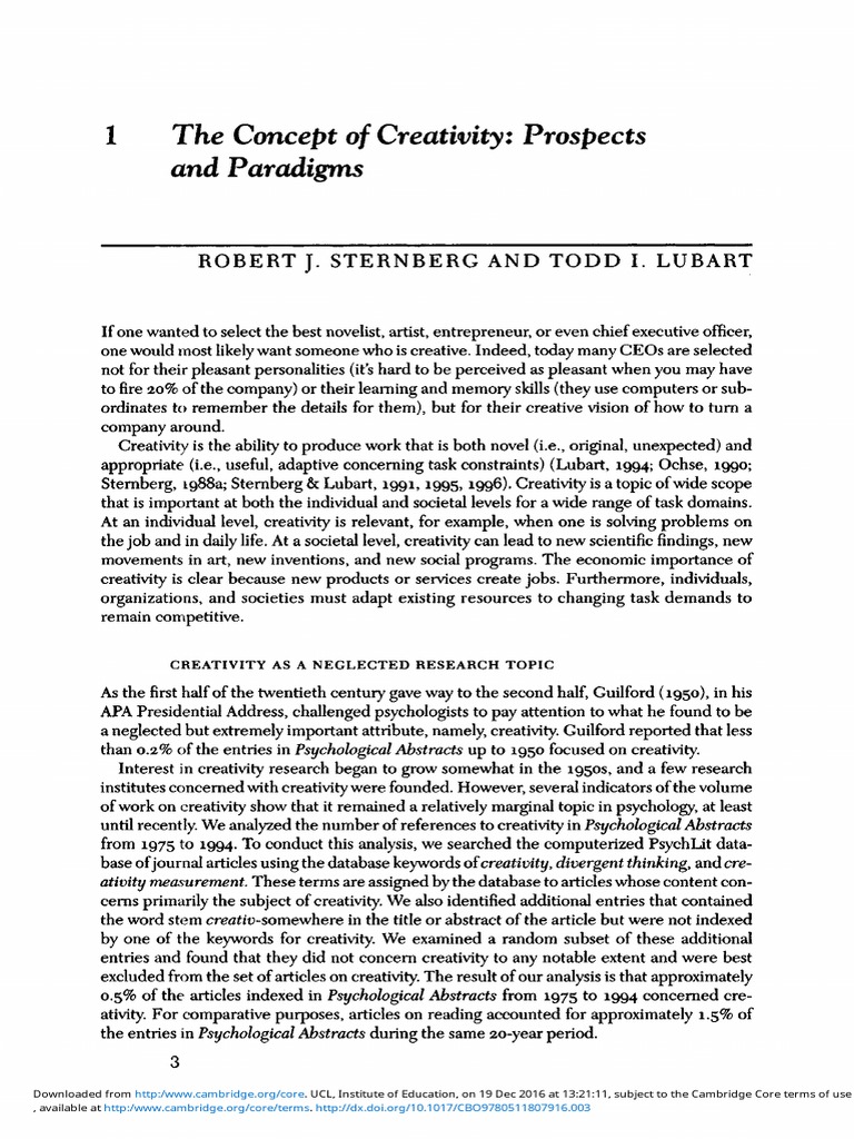 Confluence and Investment Theories of Creativity | PDF | Creativity ...