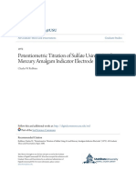 Potentiometric Titration of Sulfate Using A Lead-Mercury Amalgam Indicator Electrode