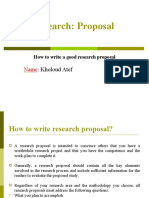 How To Write A Good Research - Proposal (A)