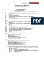 Asking and Giving Opinion: A. Answer The Questions Based On The Dialog! (20 Points)