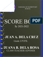 Score Book - Sarsaracat Es Sy 2021-2022