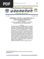 Memoria Viva de La Historia de La Psicología en Morelos