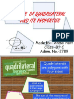 Types of Quadrilateral and Its Properties: Made By:-Anmol Pant Class:-9 C Admn. No.-2789