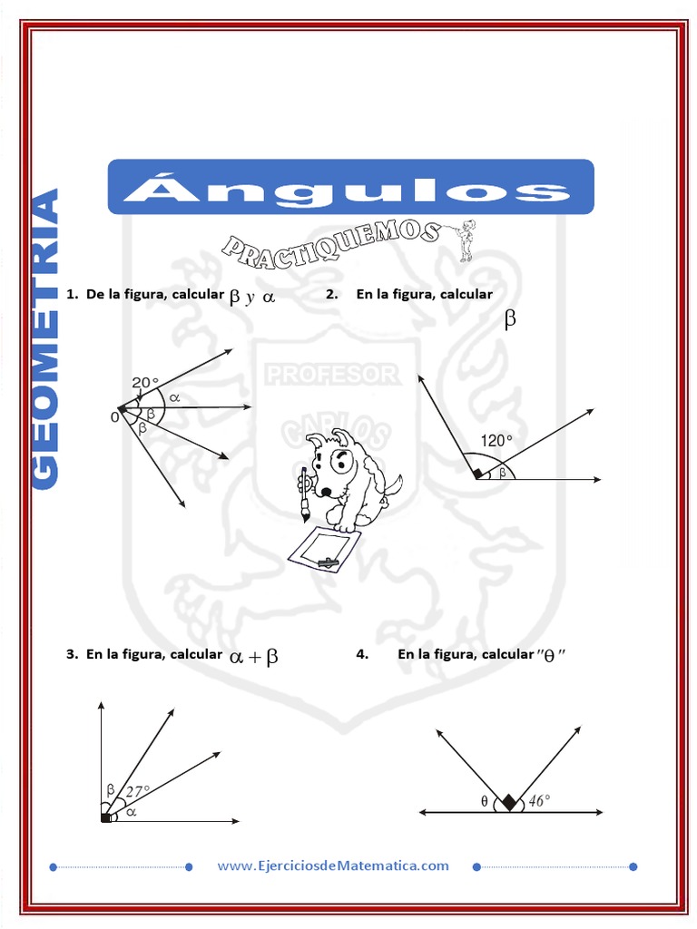 Ejercicios de Ángulos para Quinto Grado | PDF