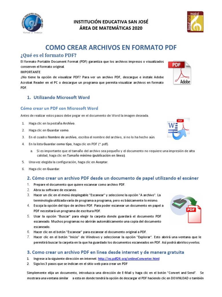 Como Crear Archivos en Formato PDF | PDF | Archivo de computadora ...