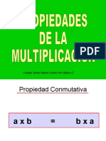 Propiedades de la Multiplicación