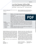 High Fetal Fraction On First Trimester Cell-Free DNA Aneuploidy Screening and Adverse Pregnancy Outcomes