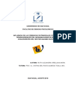 Influencia de Las Creencias Patriarcales Como Factor Desencadenante Del Micromachismo en Mujeres