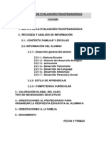 Evaluación psicopedagógica informe