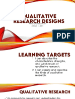 Qualitative Research Designs