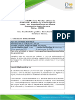 Guía de Actividades y Rúbrica de Evaluación - Unidad 1 - Tarea 1 - Dimensión Técnica.