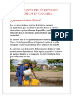 Importancia de Los Recursos Hidricos en Colombia David Alejandro Feria Chaparro 7°5