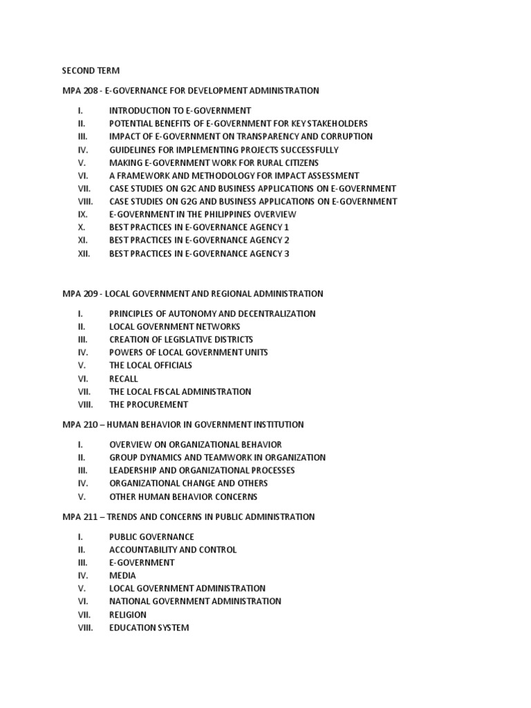 Topics Per Course 2ND Sem | PDF