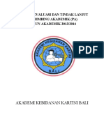 Cover Laporan Evaluasi Dan Tindak Lanjut Pembimbing Akademik 2013