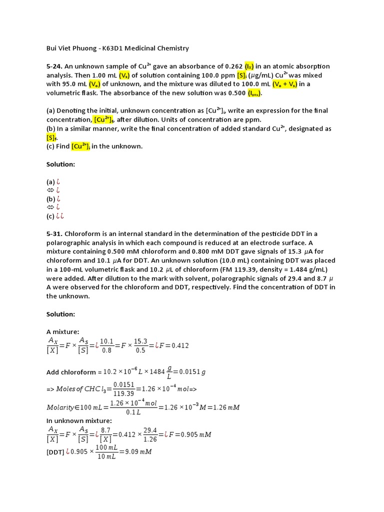 5-24. An Unknown Sample of Cu | PDF | Science & Mathematics