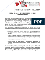 Convocatoria, Temario y Reglamento XV Congreso Nacional CGTP
