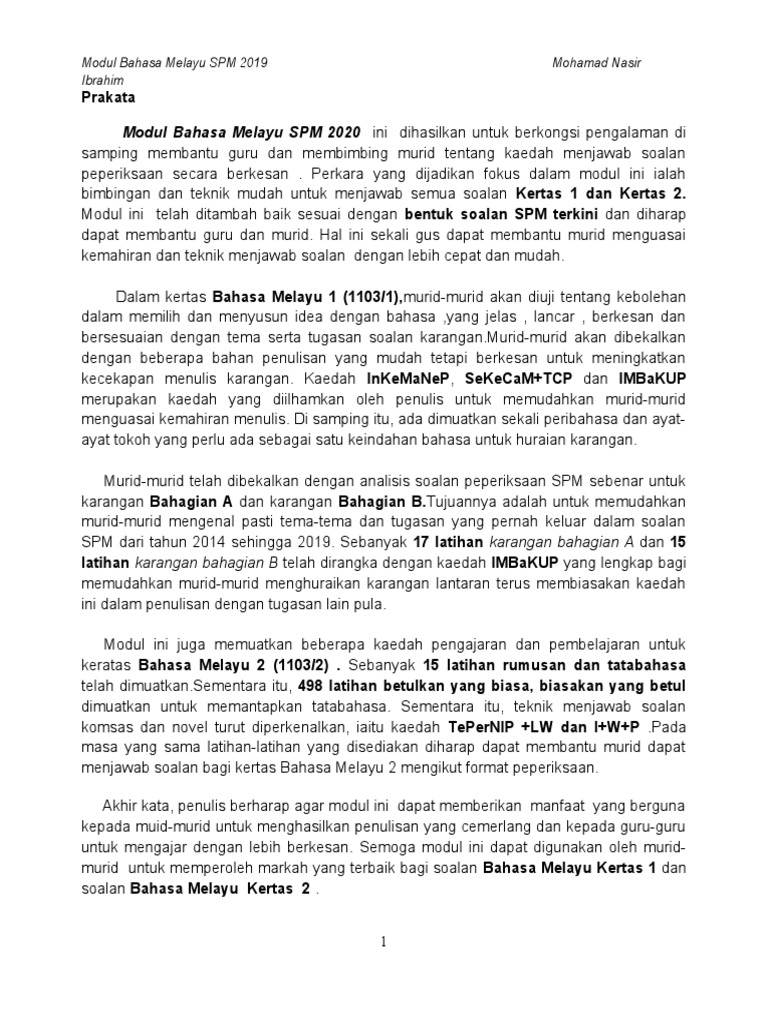 Modul Spm 2020 Pdf