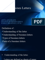 Bussines Letters: Anita Anggraini Finance, Bussines Adm & Public Relation (1974)