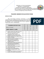 Training Session Evaluation Form