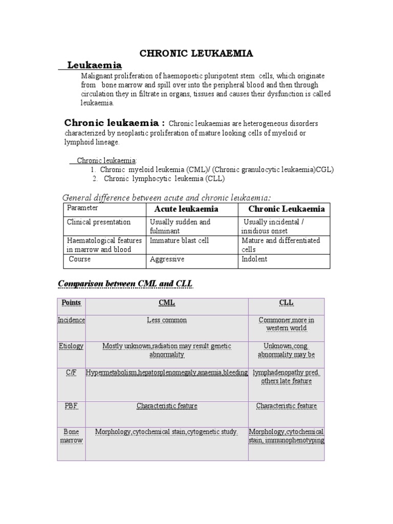 Chronic Leukaemia 111 | PDF | Leukemia | White Blood Cell
