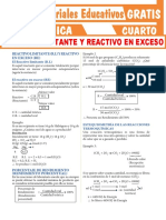 Reactivo Limitante y Reactivo en Exceso para Cuarto Grado de Secundaria