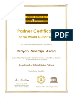 Partner Certificate for World Guitar Day 2021
