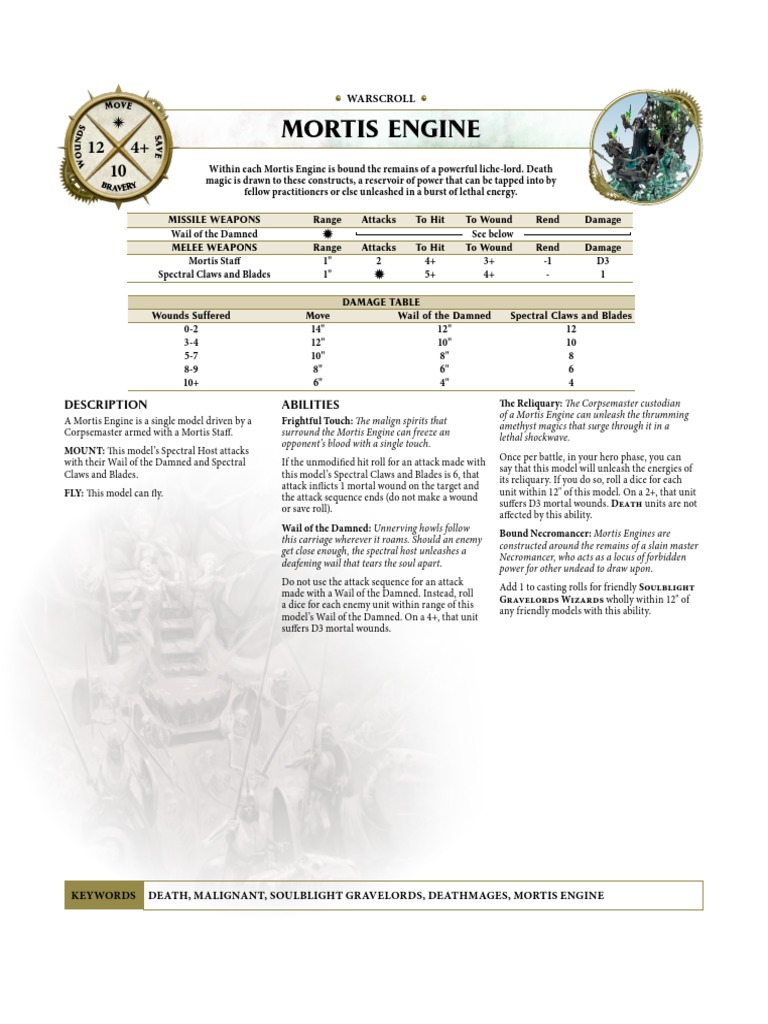 Mortis Engine Warscroll PDF