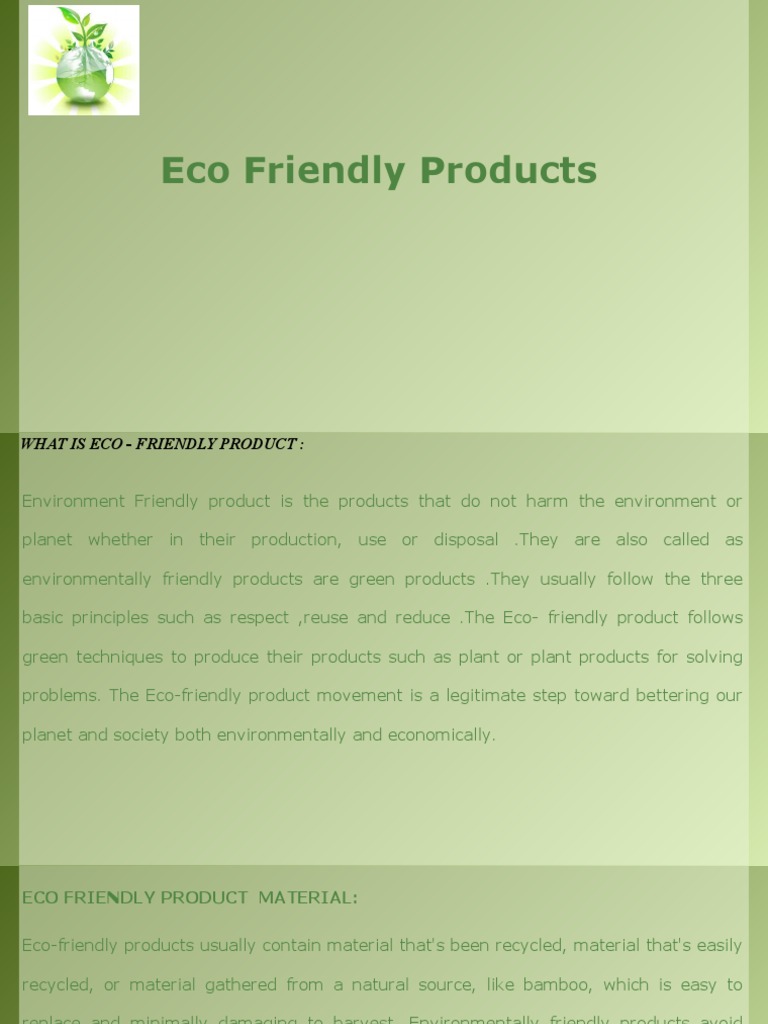Eco Friendly | PDF | Recycling | Ecology