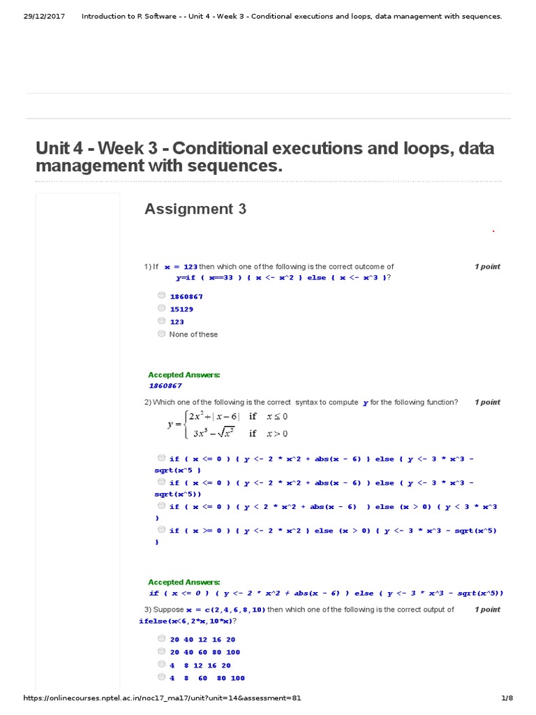 Unit 4 - Week 3 - Conditional Executions and Loops, Data Management ...