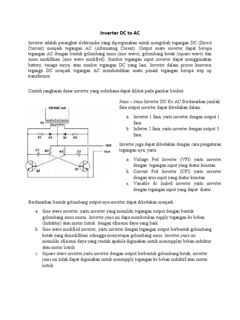 Fungsi dan Jenis Inverter AC | PDF | Sains & Matematika | Teknologi ...