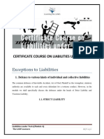 Exceptions To Liabilities: Certificate Course On Liabilities Under Tort