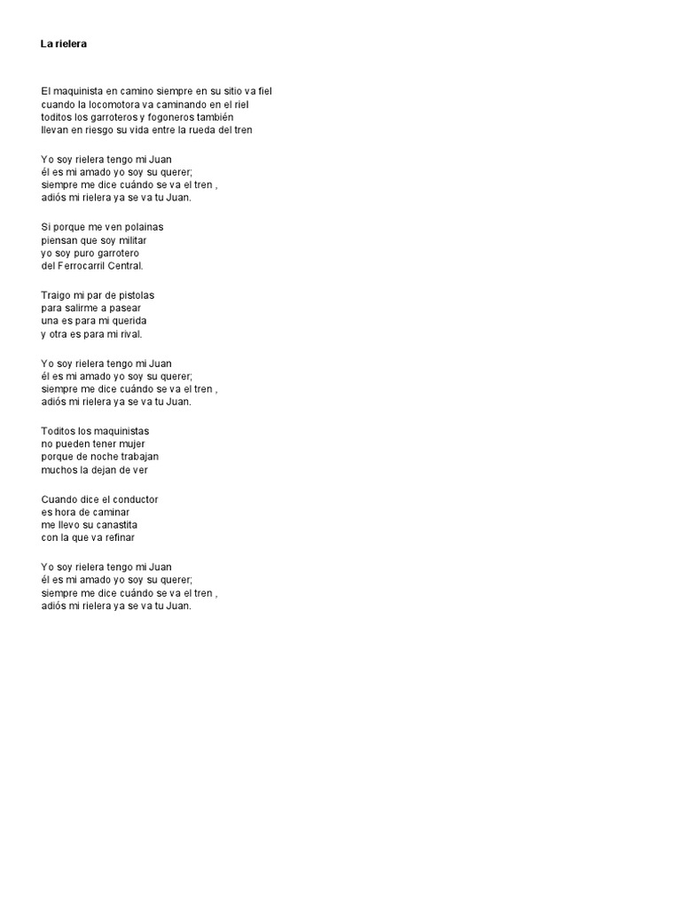 La Rielera Letra | PDF