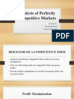 Analysis of Perfectly Competitive Market