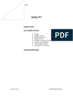 Quality: Objectives Lectures Notes