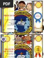 Certificate Value Award For Primary Sample