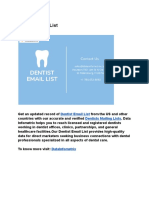 Dentist Email List