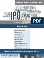 A Presentation On Initial Public Offering (IPO) : Shivam Sharma Presented By: Ashish Sharma Archit Sood