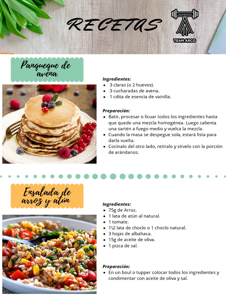 20 Recetas Saludables | PDF | ensalada | Huevo como alimento