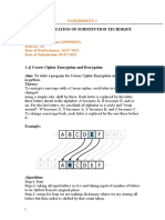 Implementation of Substitution Technique: Experiment-1