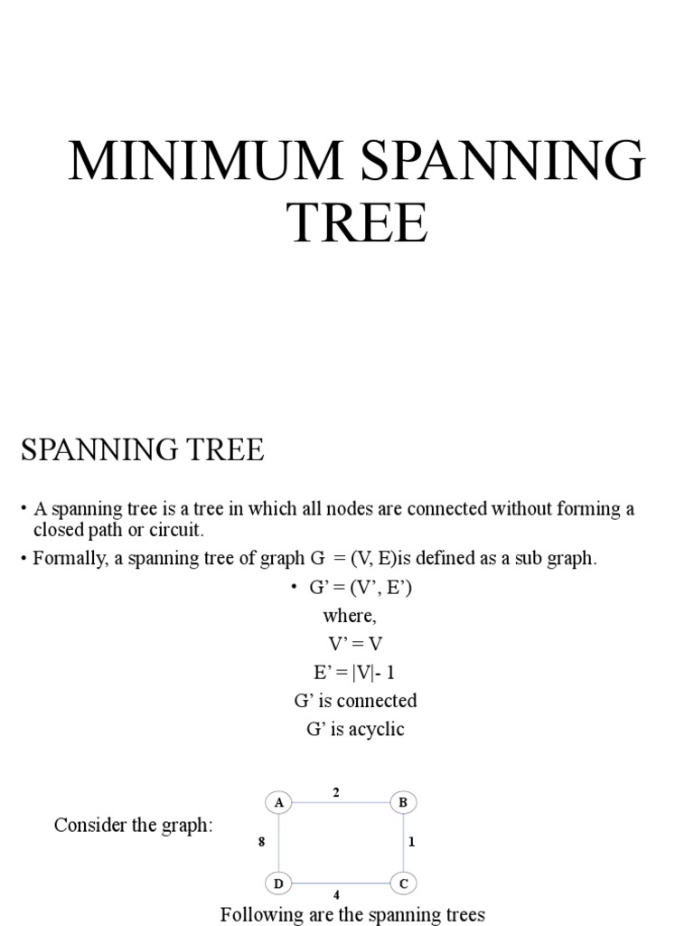 Minimum Spanning Tree Explained | PDF | Mathematical Concepts | Graph ...