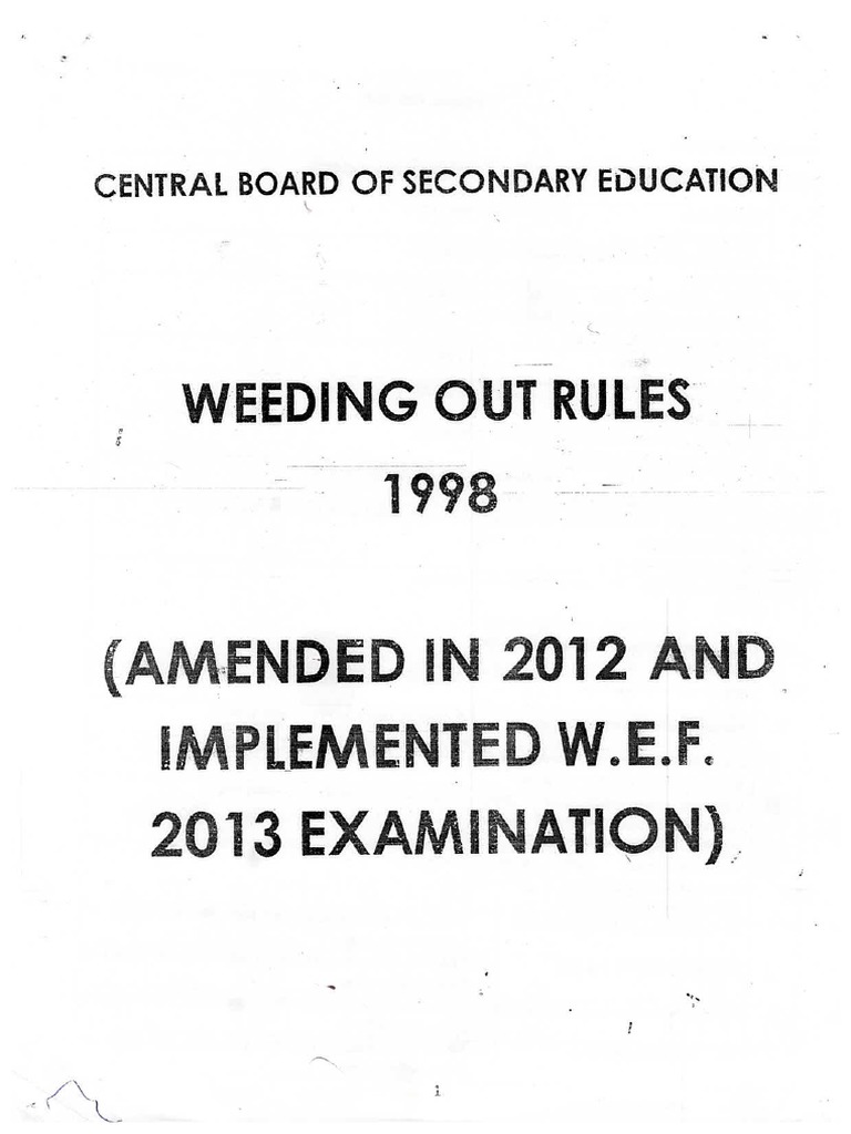Weeding Out Rules 1998 | PDF