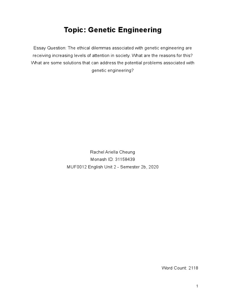Ethical Dilemmas in Genetic Engineering | PDF | Genetic Engineering ...