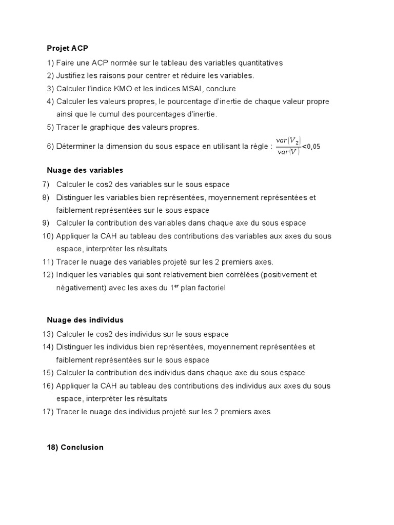Analyse ACP et Indice KMO | PDF | Méthodes et références pédagogiques