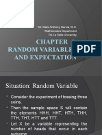 Random Variables and Expectation: Mr. Mark Anthony Garcia, M.S. Mathematics Department de La Salle University