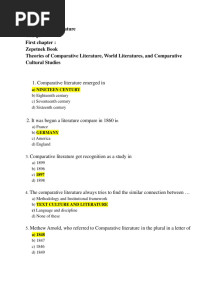 Comparative Literature Mcqs
