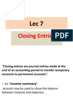 Lecture 7 - Closing Entries