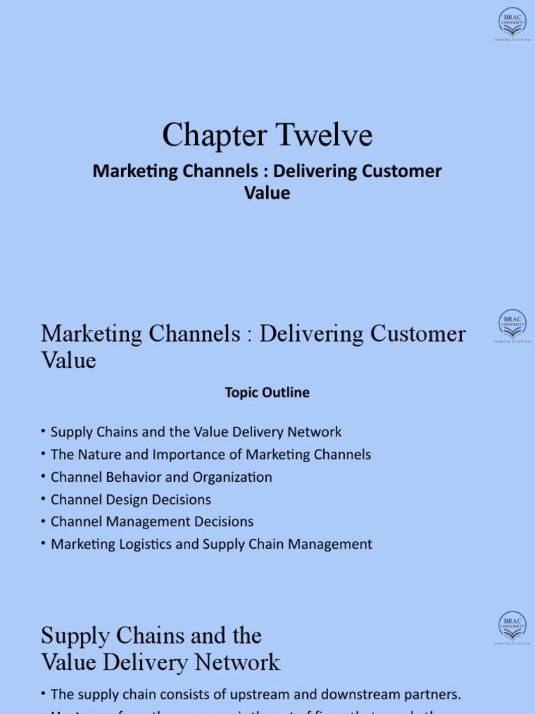 Marketing Channels for Customer Value | PDF | Marketing | Supply Chain