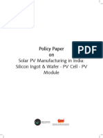 Solar PV Manufacturing in India Silicon Ingot and Wafer PV Cell - PV Module - TERI