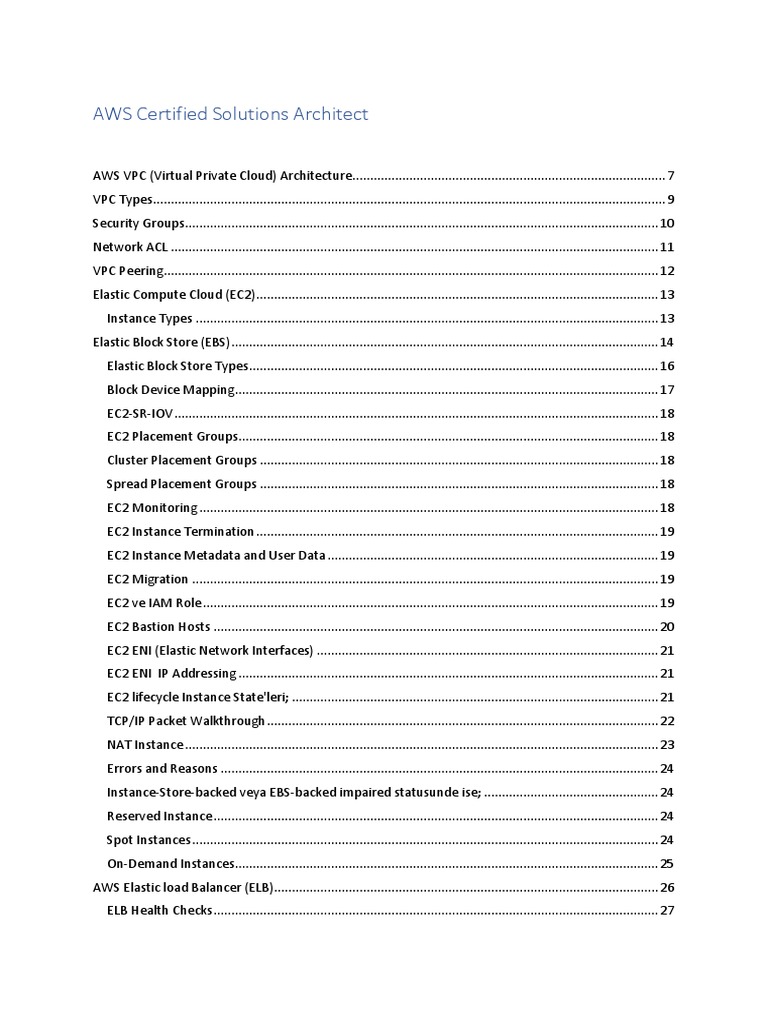 AWS Certified Solutions Architect Documentation | PDF | Amazon Web ...