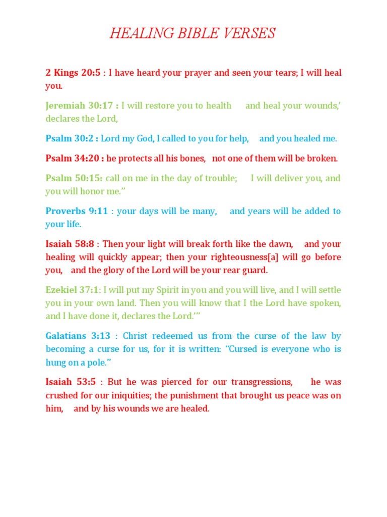Healing Bible Verses for Restoration | PDF
